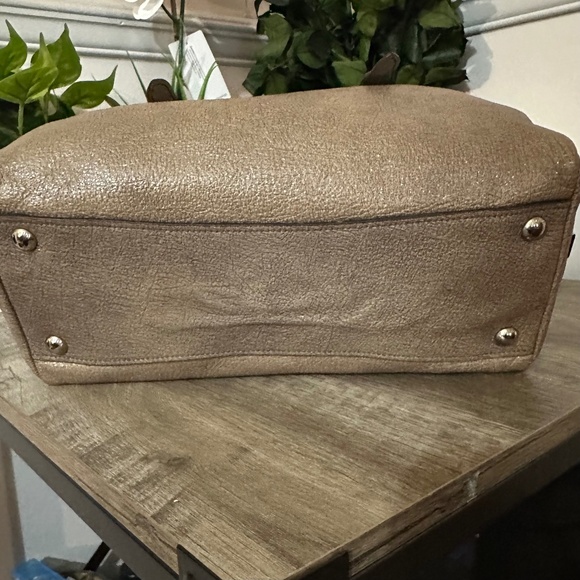 Authentic Prada Brown Cervo Lux Nudo Sparkle Leather Boston Bag. - Picture 5 of 16